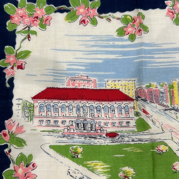 Vintage souvenir hankie. Boston Copley Square - Picture 3 of 7